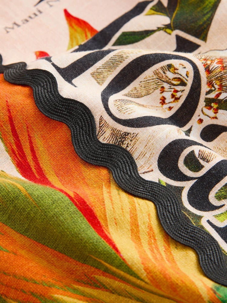 Red Tropical Print Mini Dress - Image 2 of 3