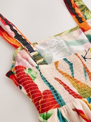 Crveni tropski print - Mini haljina - Slika 9 od 9