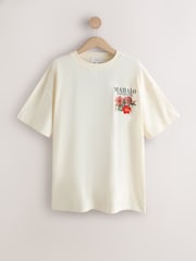 Ecru Graphic Print Beach T-Shirt - Image 6 of 9