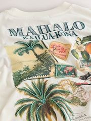 Ecru Graphic Print Beach T-Shirt - Image 9 of 9