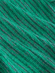 Teal Blue Stripe Puff Sleeve Top - Image 7 of 8