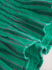 Teal Blue Stripe Puff Sleeve Top - Image 8 of 8