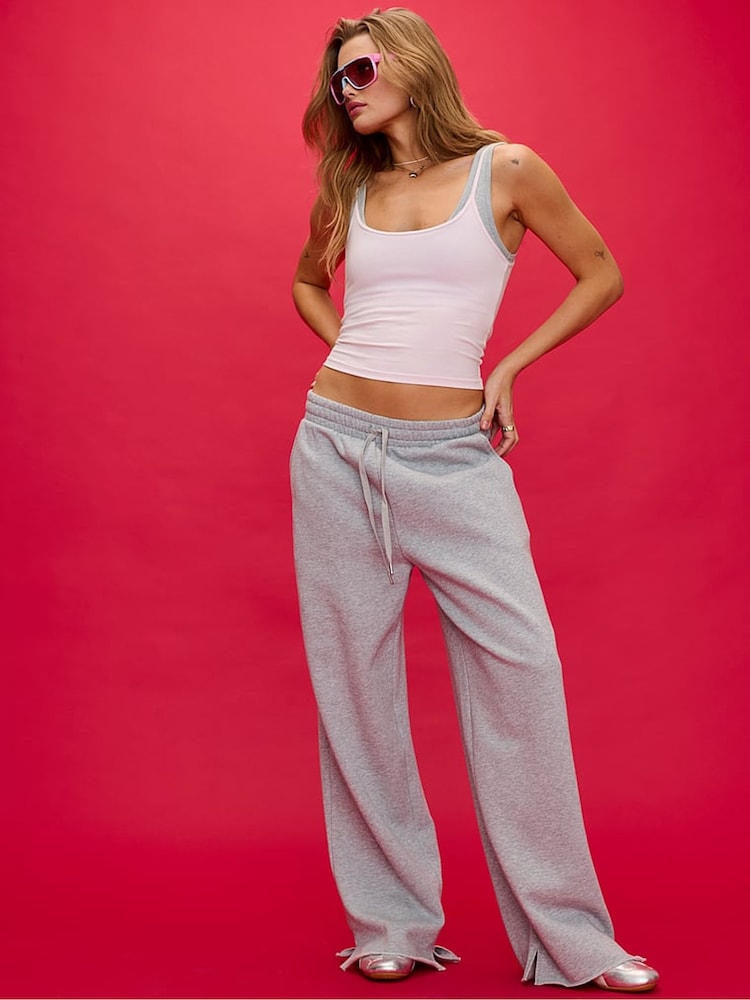 Victoria's Secret Pink Pink Tulip and Grey Cotton Double Layer Tank Top - Image 3 of 3 Victoria's Secret Pink Pink Tulip and Grey Cotton Double Layer Tank Top - Image 3 of 3