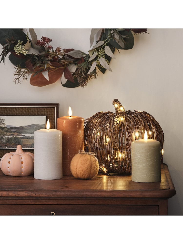 Lights4fun Set of 2 Brown Rattan Light Up Pumpkins - Image 6 of 6 Lights4fun Set of 2 Brown Rattan Light Up Pumpkins - Image 6 of 6