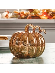 Lights4fun Multicoloured Amber Mercury Glass Light Up Pumpkin Decoration - Image 4 of 4