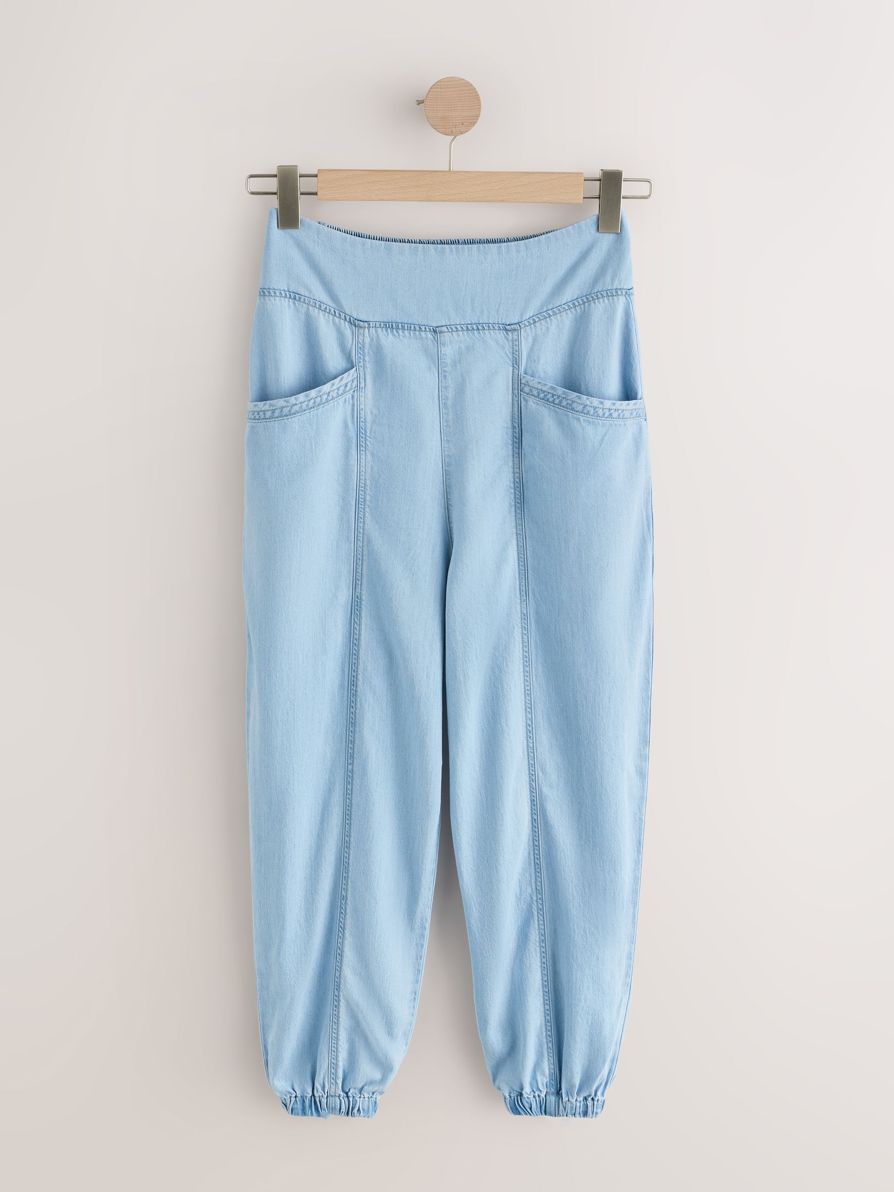 Buy Bleach Blue TENCEL™ Blend Lightweight Denim Balloon Trousers