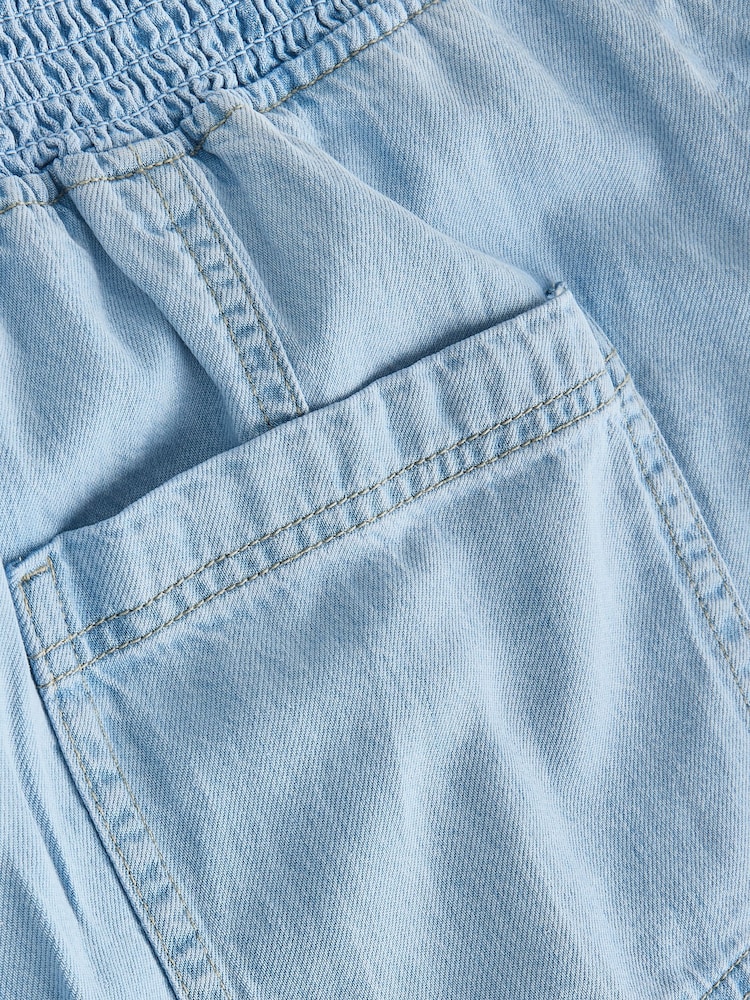 Bleach Blå - TENCEL™-blanding med lett denimballongbukse - Bilde 9 av 9 Bleach Blå - TENCEL™-blanding med lett denimballongbukse - Bilde 9 av 9