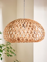 Dibor Natural Easy Fit Rattan Basket Weave Ceiling Shade - Image 1 of 4