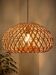 Dibor Natural Easy Fit Rattan Basket Weave Ceiling Shade - Image 2 of 4