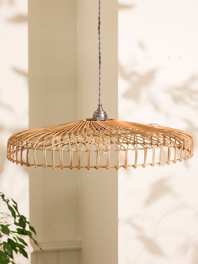 Dibor Natural Easy Fit Rattan Flush Wide Ceiling Shade - Image 1 of 5 Dibor Natural Easy Fit Rattan Flush Wide Ceiling Shade - Image 1 of 5