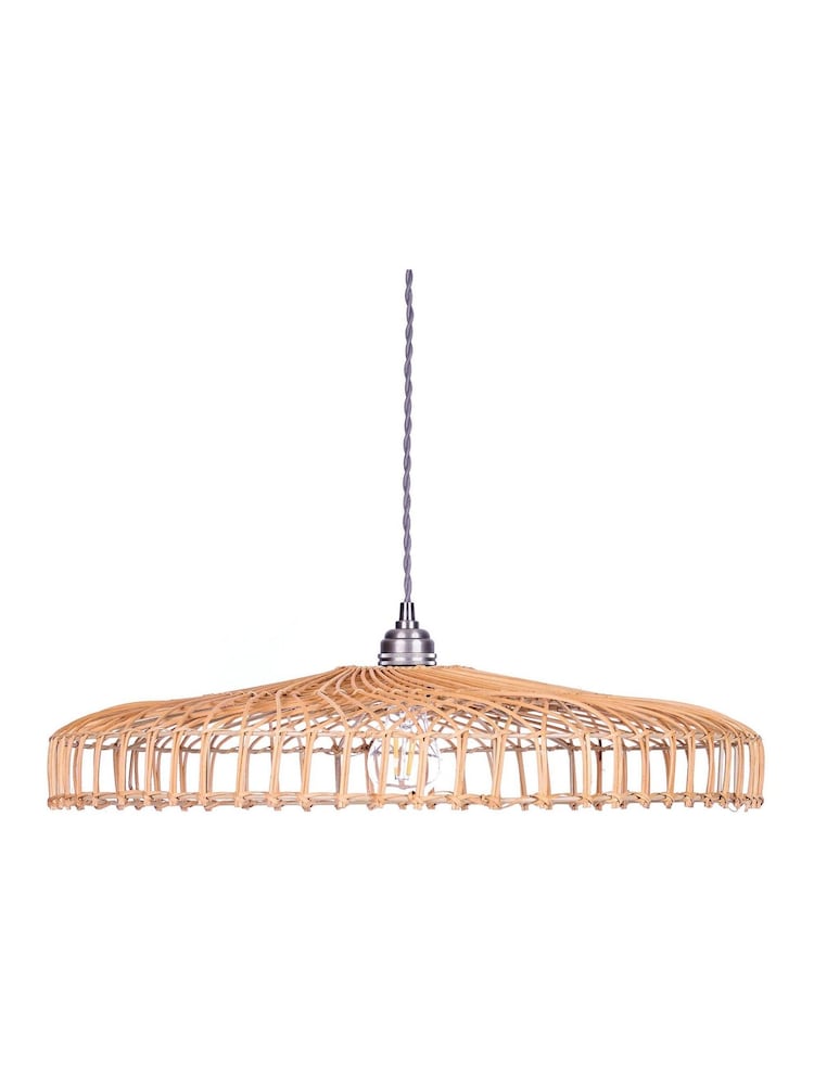 Dibor Natural Easy Fit Rattan Flush Wide Ceiling Shade - Image 2 of 5 Dibor Natural Easy Fit Rattan Flush Wide Ceiling Shade - Image 2 of 5