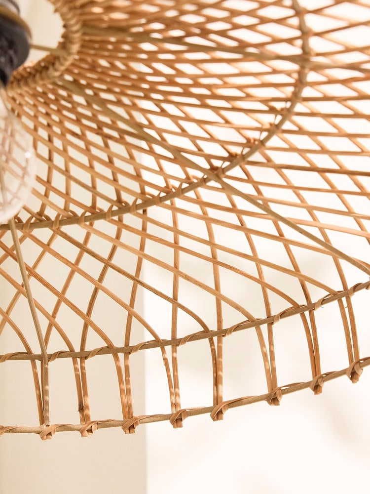 Dibor Natural Easy Fit Rattan Flush Wide Ceiling Shade - Image 5 of 5