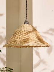 Dibor Natural Easy Fit Rattan Two Tone Ceiling Shade - Image 1 of 5