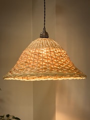Dibor Natural Easy Fit Rattan Two Tone Ceiling Shade - Image 3 of 5