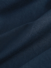 Navy/ Neutral Brown Regular Fit Cotton Linen Blend Short Sleeve Smart Shirts 2 Pack - Image 7 of 12