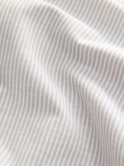 Seafoam Green/ Neutral Stripe Regular Fit Cotton Linen Blend Short Sleeve Smart Shirts 2 Pack - Image 5 of 10