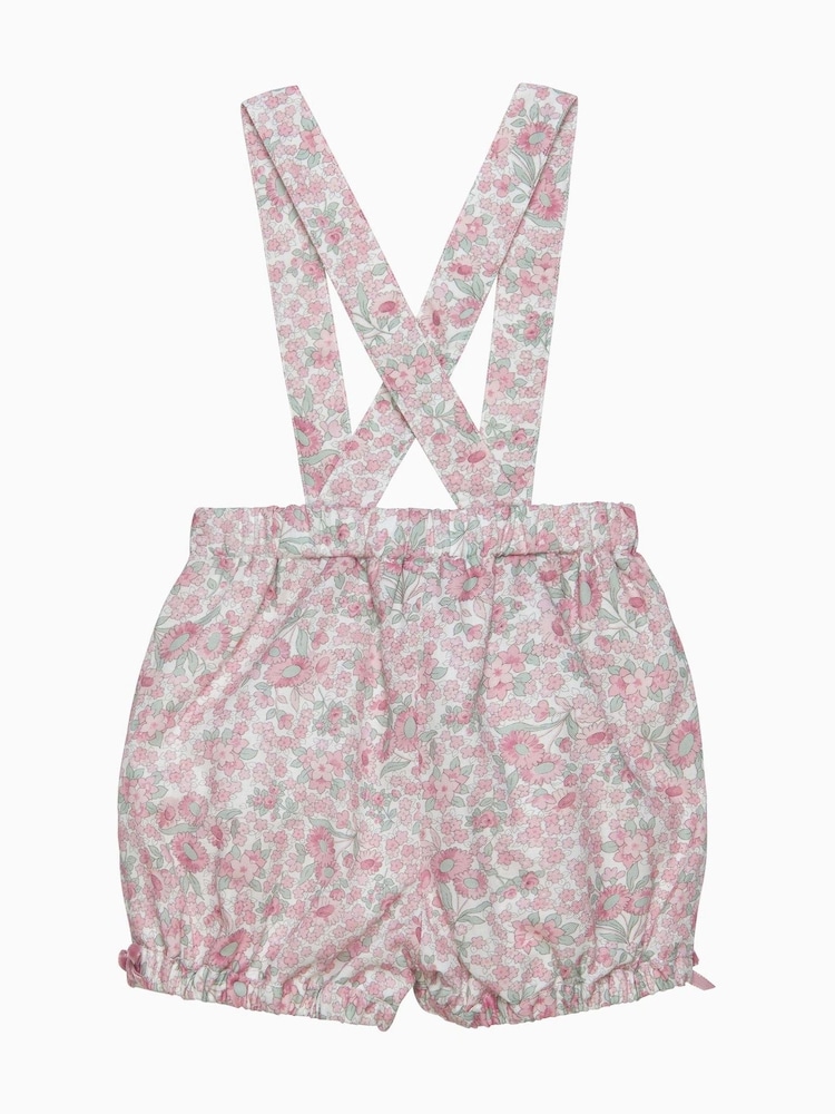 Trotters London Pink Arabella Floral Bloomers & Braces Shorts - Image 2 of 2