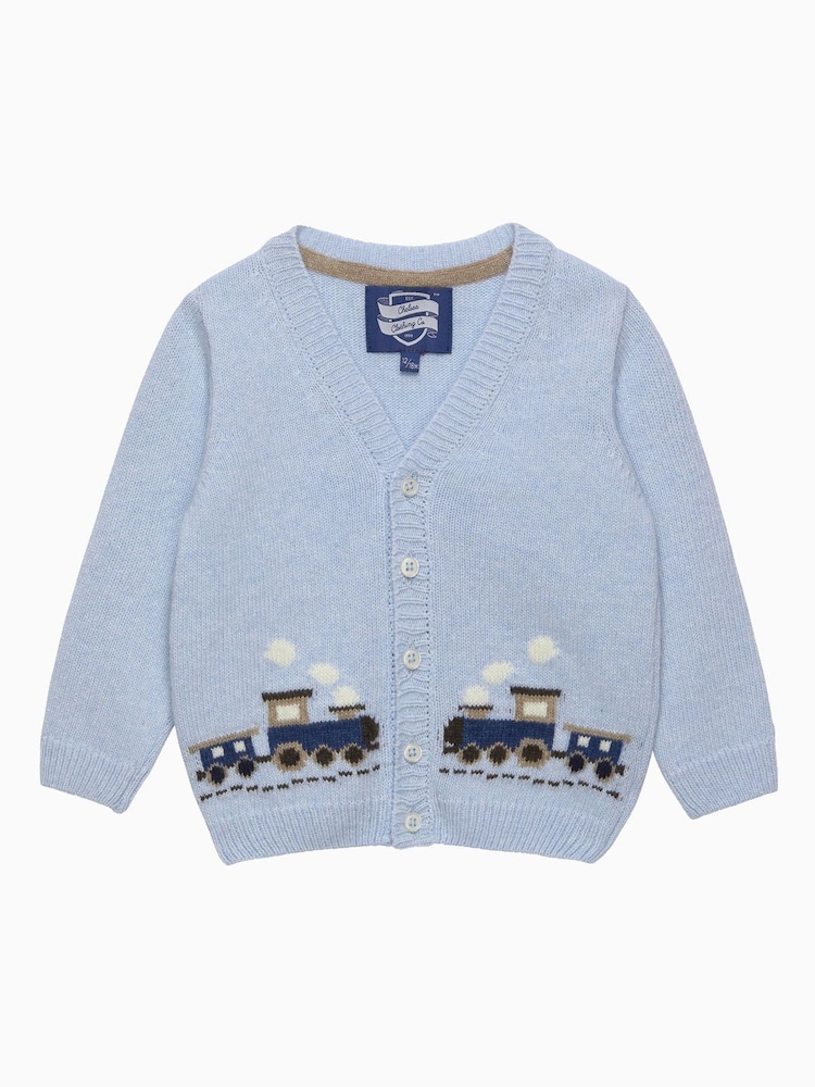 Trotters London Blue Tarquin Train Cardigan - Image 1 of 2
