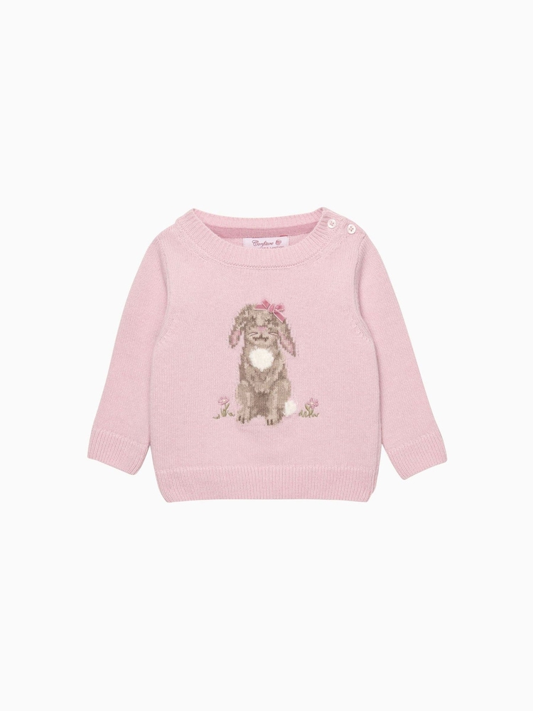 Trotters London Pink Betty Bunny Jumper - Image 1 of 2