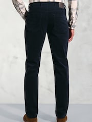 Brook Taverner Blue 5 Pocket Corduroy Stretch Cotton Trousers - Image 2 of 4