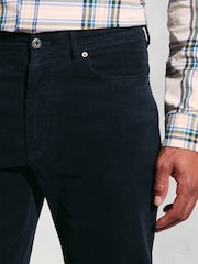 Brook Taverner Blue 5 Pocket Corduroy Stretch Cotton Trousers - Image 3 of 4
