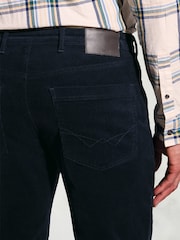 Brook Taverner Blue 5 Pocket Corduroy Stretch Cotton Trousers - Image 4 of 4