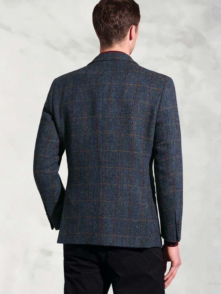 Brook Taverner Blue Check Harris Tweed® Check Jacket - Image 2 of 4 Brook Taverner Blue Check Harris Tweed® Check Jacket - Image 2 of 4