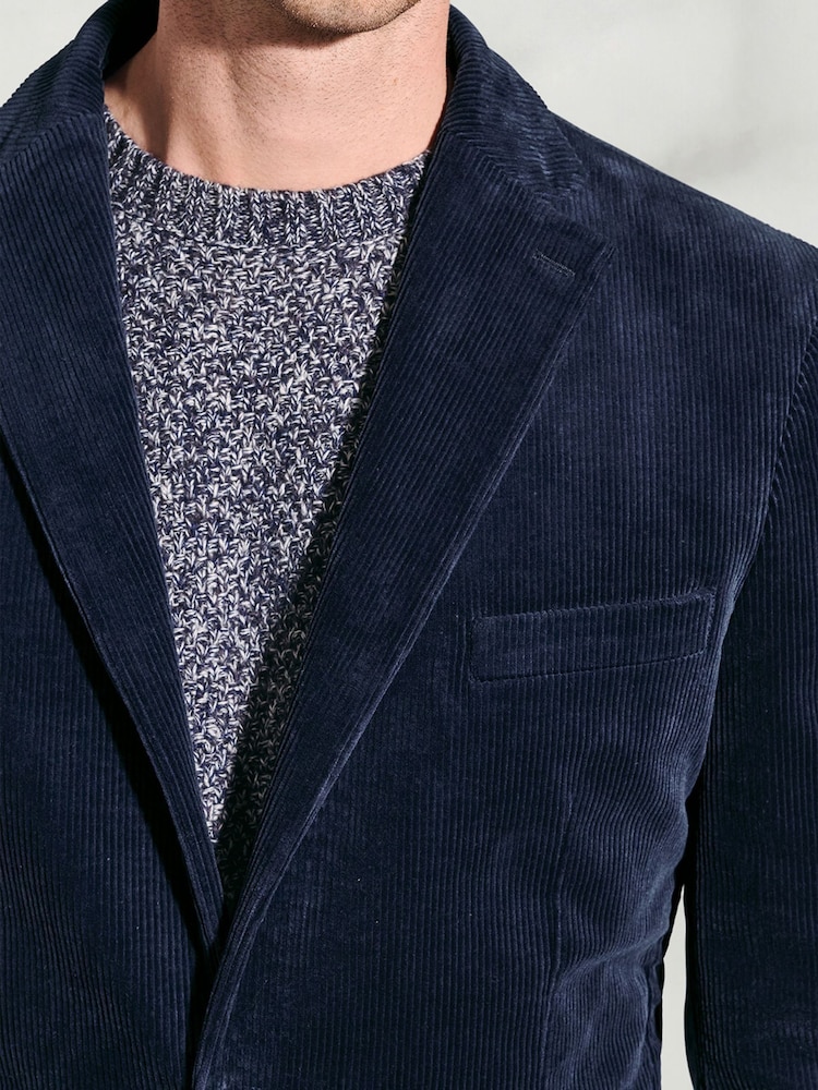 Brook Taverner Blue Corduroy Cotton Stretch Jacket - Image 2 of 5 Brook Taverner Blue Corduroy Cotton Stretch Jacket - Image 2 of 5