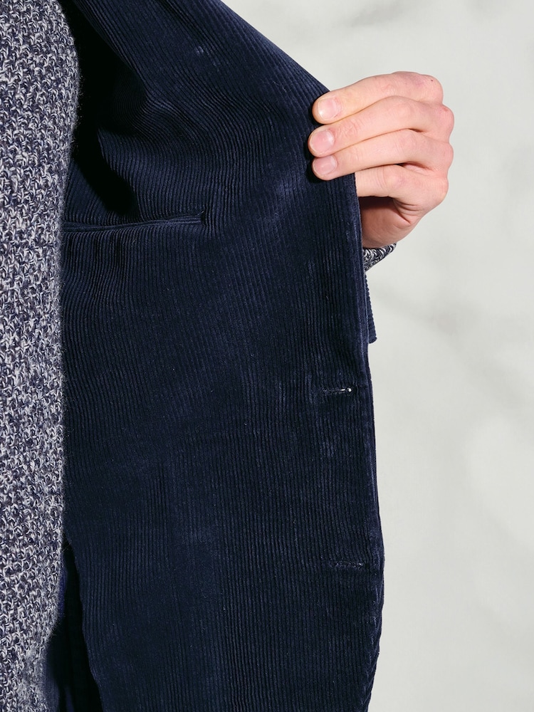 Brook Taverner Blue Corduroy Cotton Stretch Jacket - Image 5 of 5 Brook Taverner Blue Corduroy Cotton Stretch Jacket - Image 5 of 5