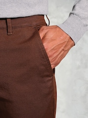 Brook Taverner Brown Cavalry Twill Stretch Cotton Trousers - Image 3 of 5