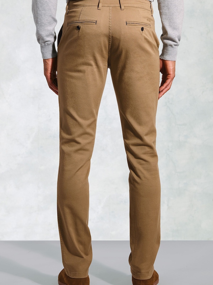 Brook Taverner Brown Cavalry Twill Stretch Cotton Trousers - Image 2 of 4 Brook Taverner Brown Cavalry Twill Stretch Cotton Trousers - Image 2 of 4