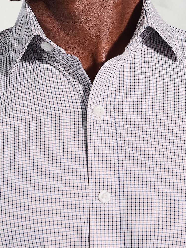 Brook Taverner Blue Micro Check Oxford Cotton Shirt - Image 2 of 5