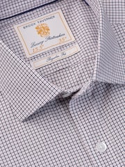 Brook Taverner Blue Micro Check Oxford Cotton Shirt - Image 4 of 5