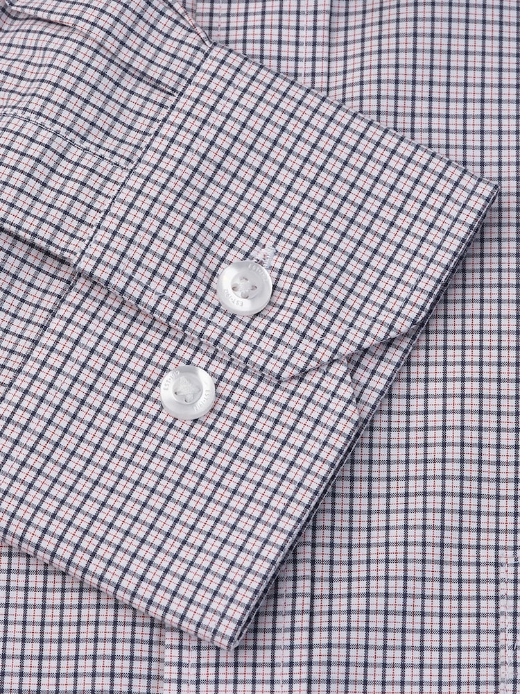 Brook Taverner Blue Micro Check Oxford Cotton Shirt - Image 5 of 5