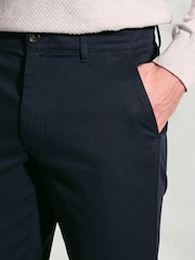 Brook Taverner Blue Textured Stretch Cotton Trousers - Image 3 of 4