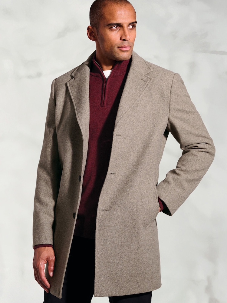 Brook Taverner Brown Wool Blend Overcoat - Image 1 of 4