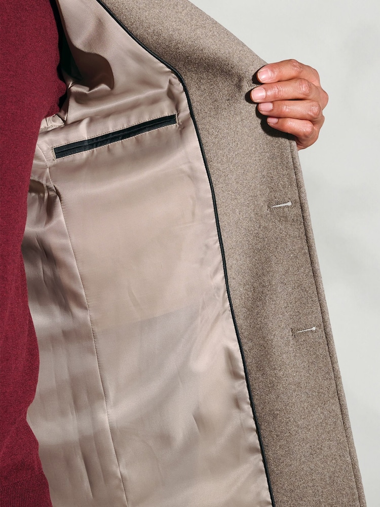 Brook Taverner Brown Wool Blend Overcoat - Image 4 of 4