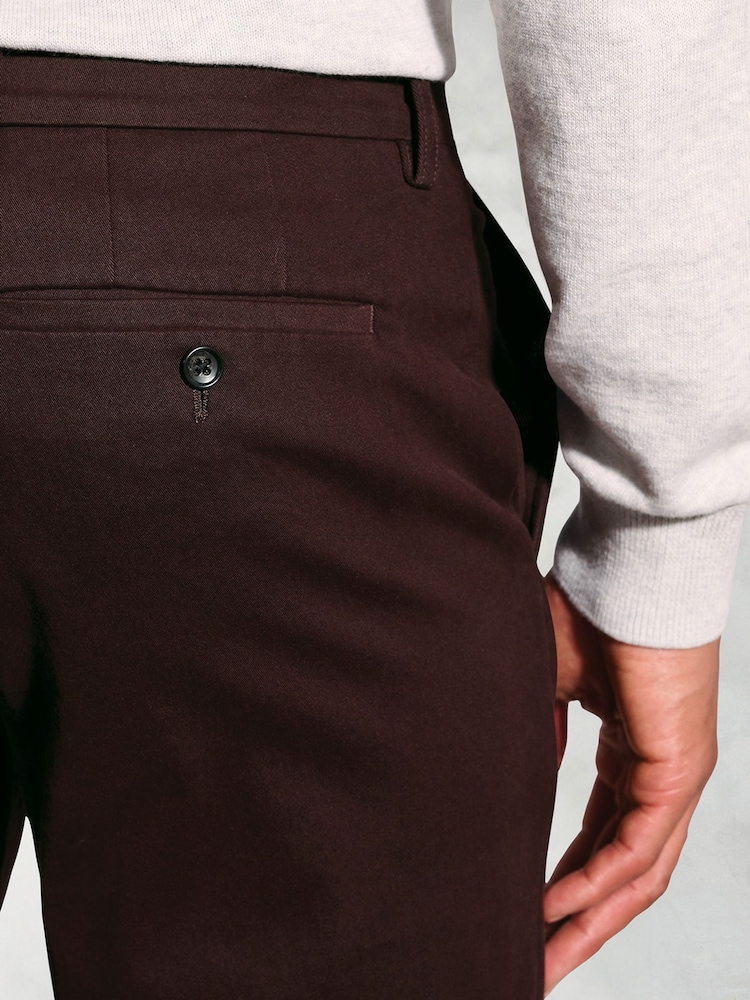 Brook Taverner Red Italian Fine Twill Stretch Cotton Chino Trousers - Image 4 of 4 Brook Taverner Red Italian Fine Twill Stretch Cotton Chino Trousers - Image 4 of 4