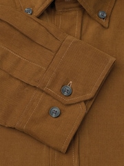 Brook Taverner Brown Needlecord Cotton Shirt - Image 5 of 5