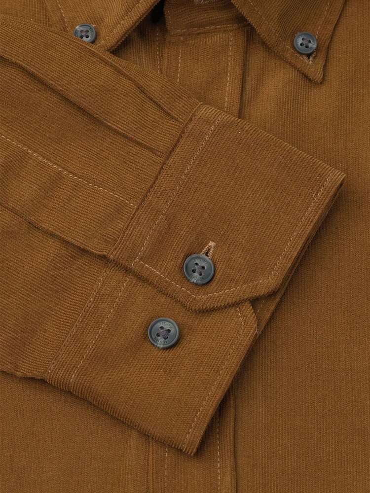 Brook Taverner Brown Needlecord Cotton Shirt - Image 5 of 5 Brook Taverner Brown Needlecord Cotton Shirt - Image 5 of 5