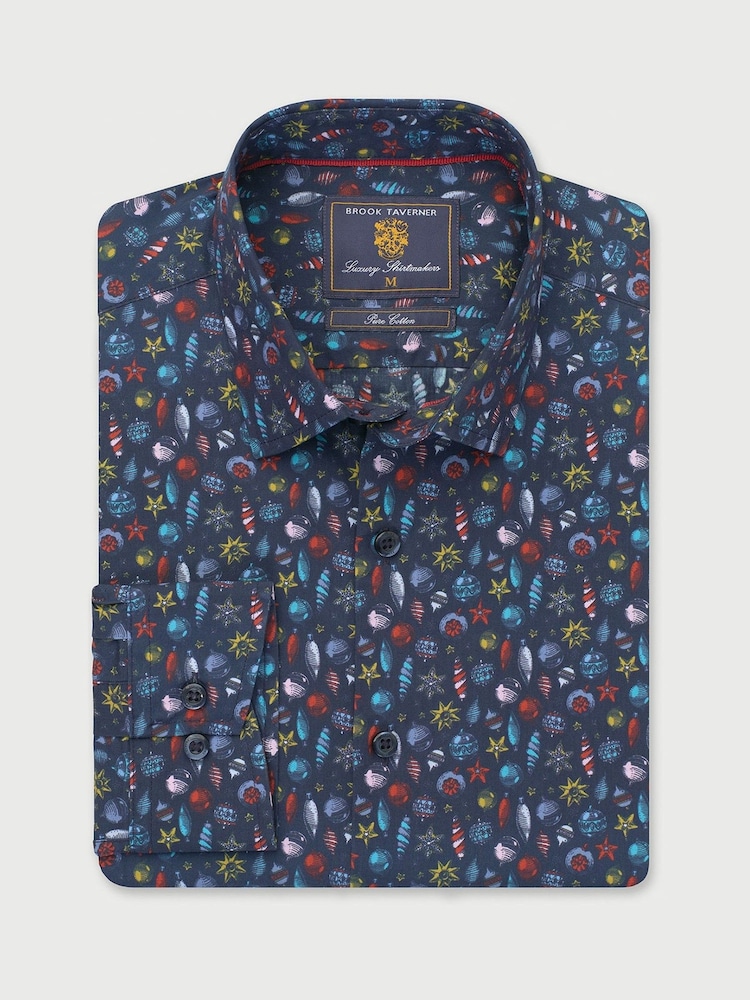 Brook Taverner Blue Nutcracker Print Cotton Shirt - Image 6 of 6 Brook Taverner Blue Nutcracker Print Cotton Shirt - Image 6 of 6