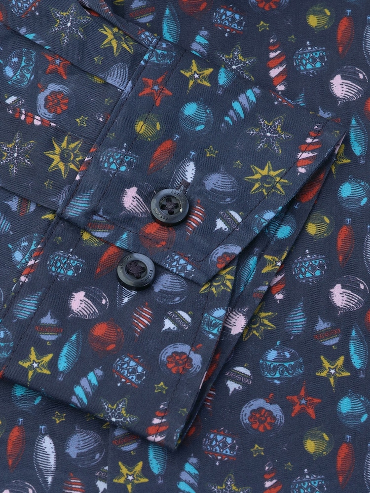Brook Taverner Blue Bauble Cotton Print Shirt - Image 5 of 5 Brook Taverner Blue Bauble Cotton Print Shirt - Image 5 of 5