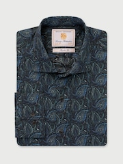 Brook Taverner Blue Paisley Print Cotton Shirt - Image 3 of 5