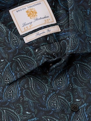 Brook Taverner Blue Paisley Print Cotton Shirt - Image 4 of 5