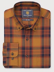 Brook Taverner Yellow Check Brushed Cotton Shirt - Image 3 of 5