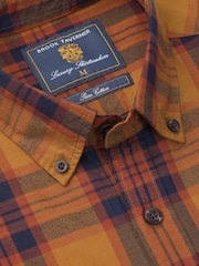 Brook Taverner Yellow Check Brushed Cotton Shirt - Image 4 of 5