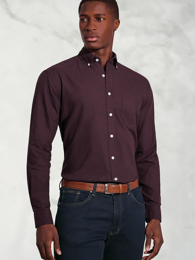 Brook Taverner Purple Oxford Cotton Shirt - Image 2 of 6 Brook Taverner Purple Oxford Cotton Shirt - Image 2 of 6