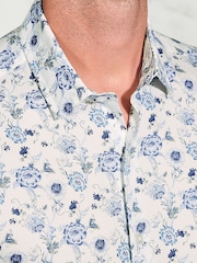 Brook Taverner White Ornate Floral Print Cotton Shirt - Image 2 of 5