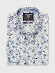 Brook Taverner White Ornate Floral Print Cotton Shirt - Image 3 of 5
