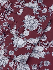Brook Taverner Red Ornate Multi-Floral Print Cotton Shirt - Image 4 of 5